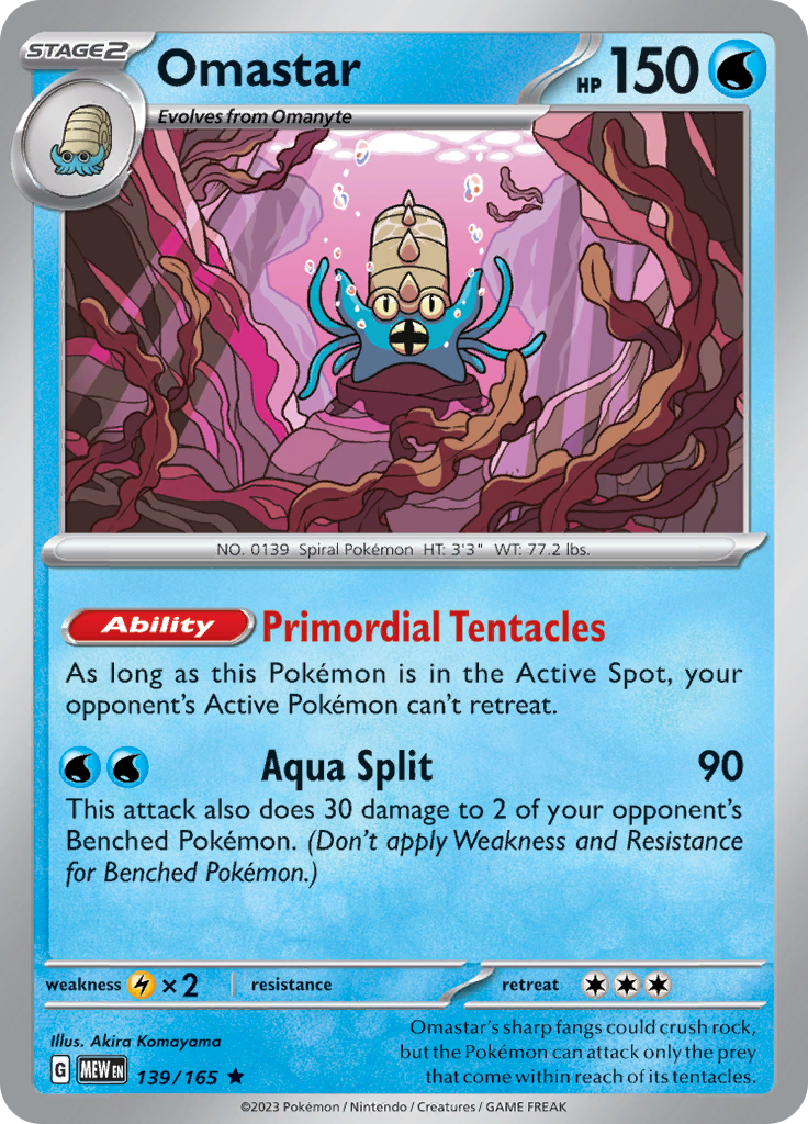 Omastar - Scarlet & Violet 151 - 139/165 - Rare