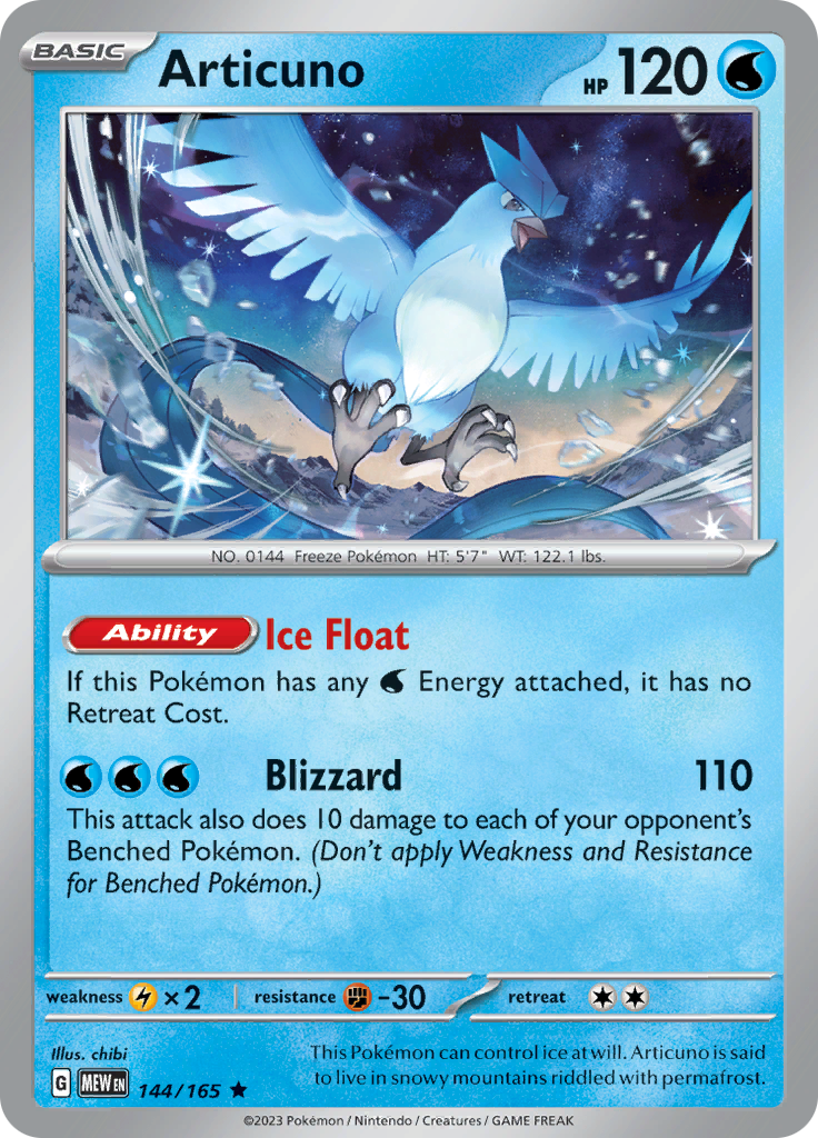 Articuno - Scarlet & Violet 151 - 144/165 - Rare