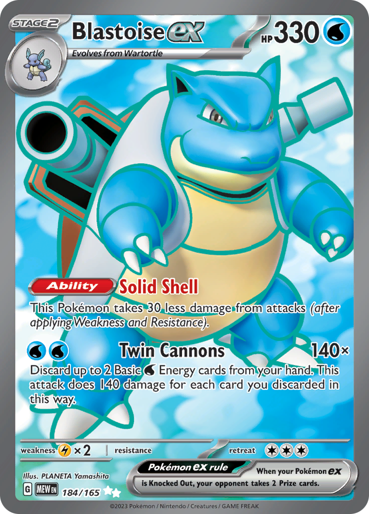 Blastoise ex - Scarlet & Violet 151 - 184/165 - Full Art