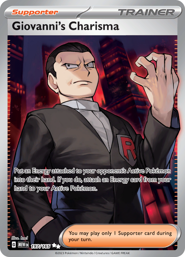 Giovanni's Charisma - Scarlet & Violet 151 - 197/165 - Full Art