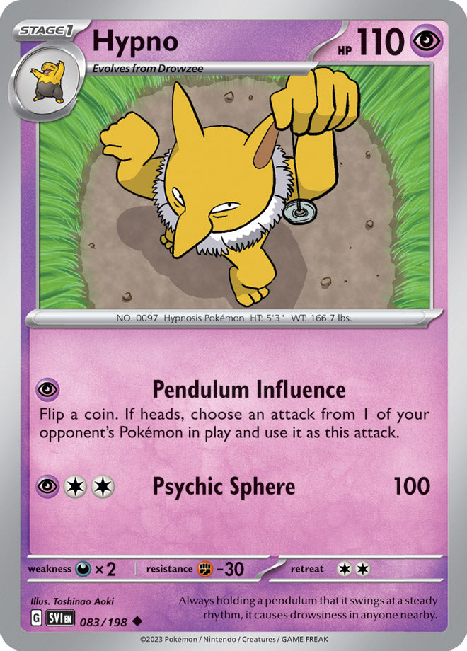 Hypno - Scarlet & Violet Base 083/198 - Uncommon