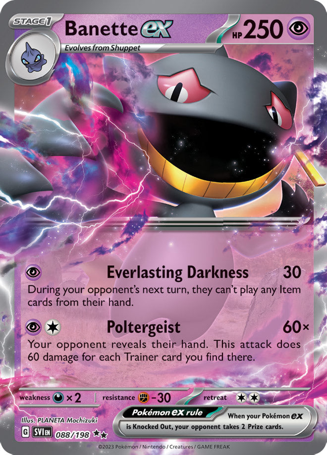 Banette ex - Scarlet & Violet Base 088/198 - Double Rare