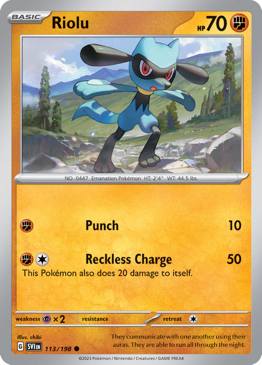 Riolu - Scarlet & Violet Base 113/198 - Common