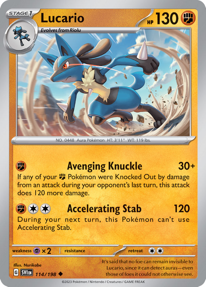 Lucario - Scarlet & Violet Base 114/198 - Uncommon