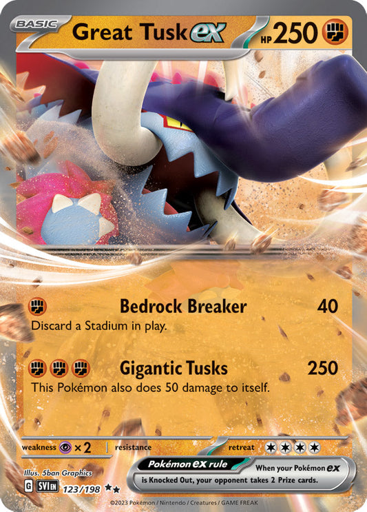 Great Tusk ex - Scarlet & Violet Base 123/198 - Double Rare