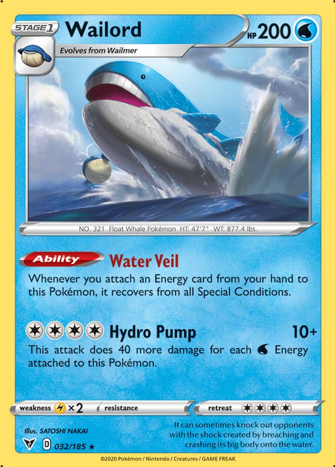 Wailord - Vivid Voltage 032/185 - Rare Holo